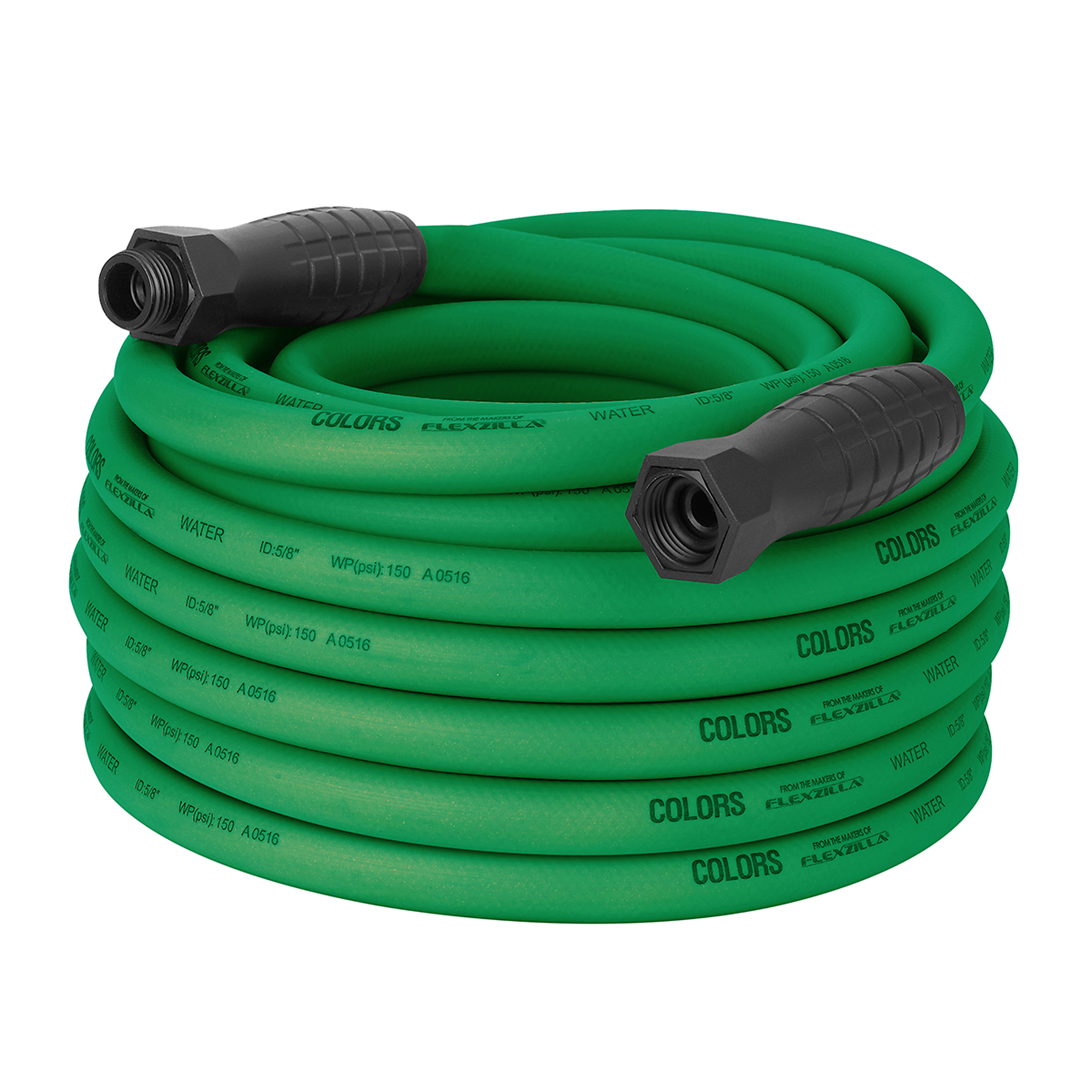 Legacy Flexzilla Colors Garden Hose, 5/8in. x 75ft., 150 PSI Max, SwivelGrip, Forest Green, Model# HFZC575GRS-E